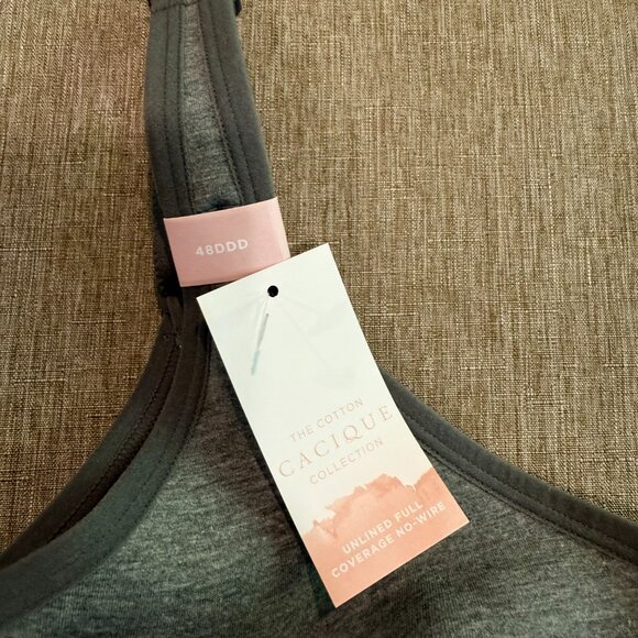 NWT 48 DDD Cacique/Lane Bryant Unlined Full Coverage No-Wire Bra - Grey - Picture 2 of 4